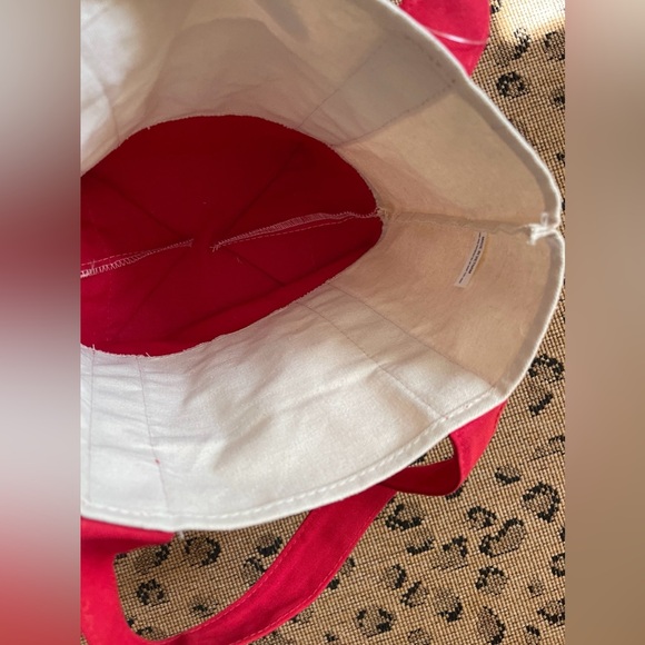 Trader Joe’s Cream and Red Mini Canvas Tote Bag - Picture 2 of 2